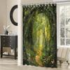 Enchanted Forest Path Bath Curtain - Sunlit Trail & Butterflies, Waterproof Home Decor Adds Magic To Your Bathroom