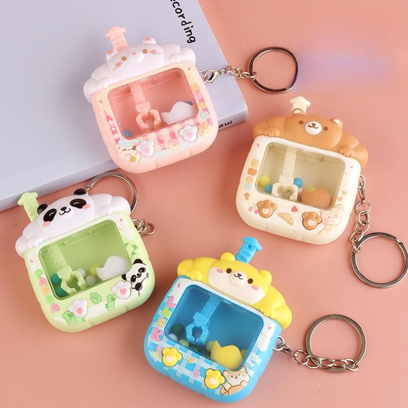 Kawaii Cartoon Babys Panda Mini Terrier Color Ball Claw Machine Toys Keychain Schoolbag Decoration For Kids Stress Reliever Toys