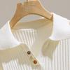 Women's Elegant Short-Sleeved Lapel Knit Top