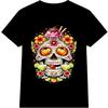 Sugar Skull T Shirt Day Of The Dead Floral Calavera Tattoo Graphic Tee