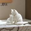 Couple Anniversary Keepsake 3D Printed Cat Figurine, Cute Mother And Baby Kitten Statue, Housewarming Gift for Friends Minimalist Animal Ornament