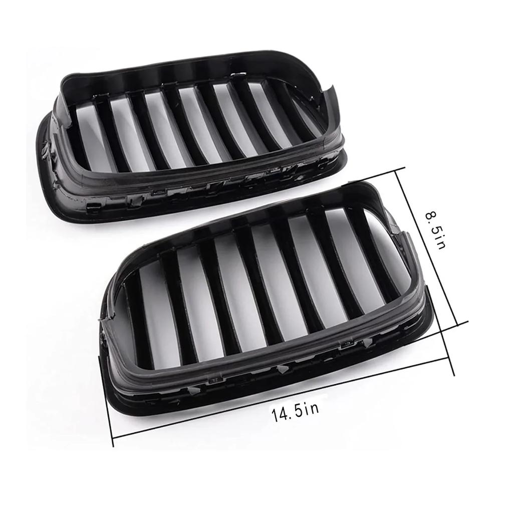 1Pair Car Front Mesh Grille with Base For BMW X5 X6 E70 E71 E72  #51137307599 51137307600