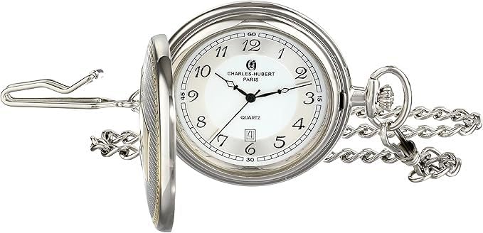 Charles Hubert, Paris Men's Pocket Watch with Date Display 3554