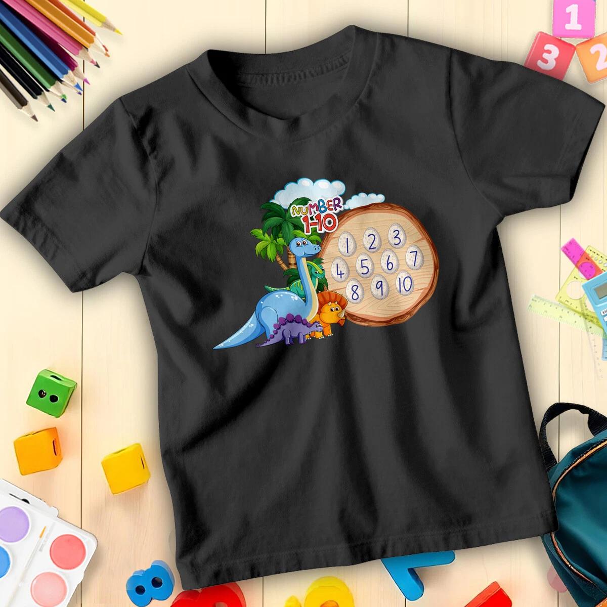 Boys and Girls Number Day Dinosaur Maths Day Ideas T-Shirt Tee for Kids #ND 100