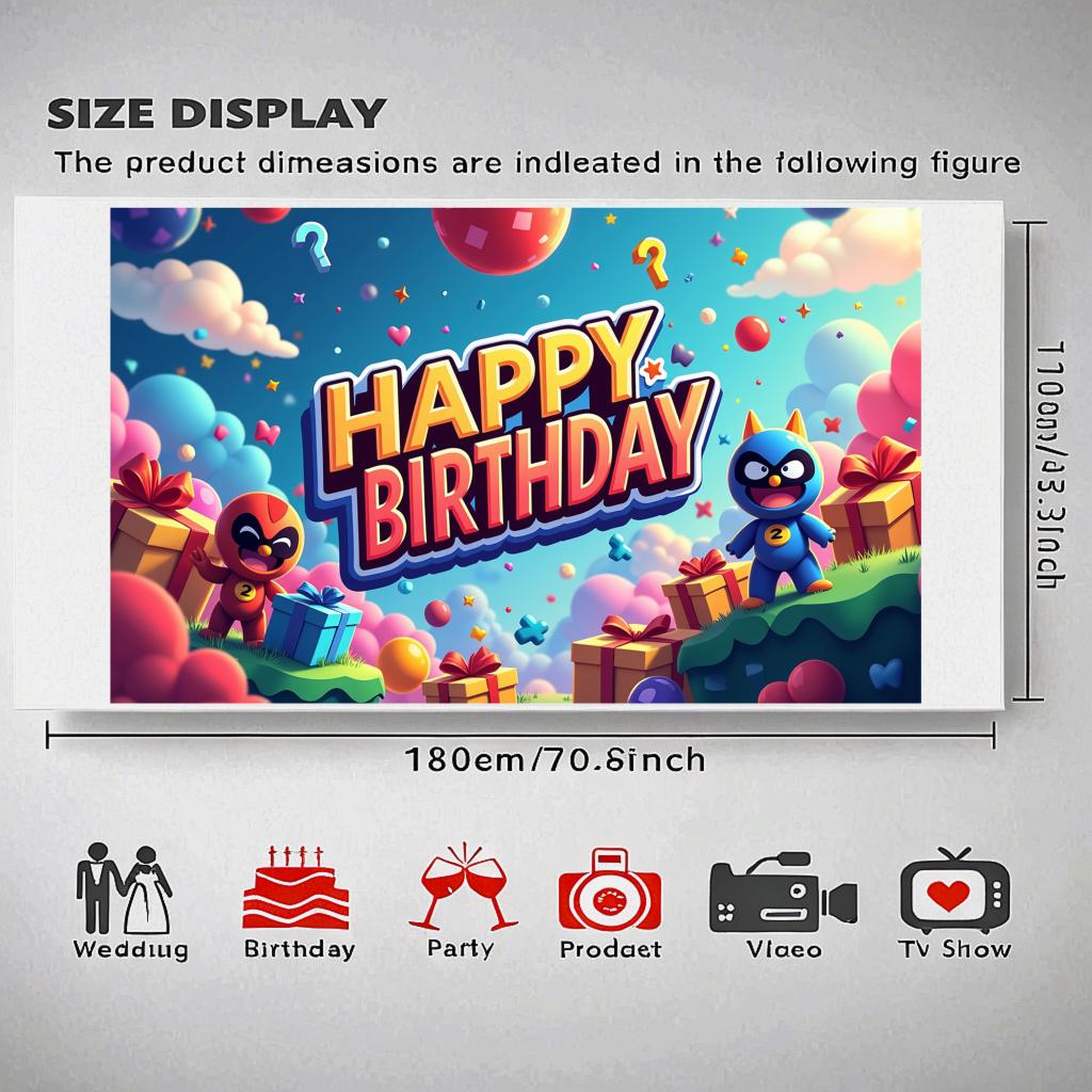 Celebration Backdrop Fun Party Decoration Birthday Banner Balloon Gift Display For Event Celebration Fun Atmosphere