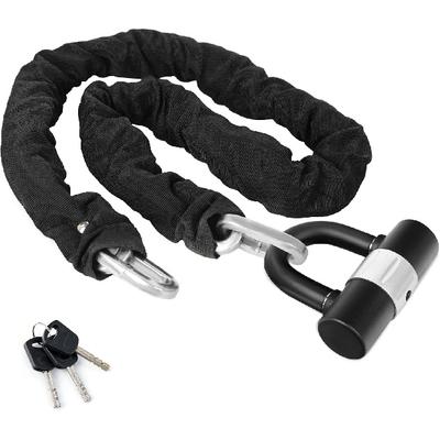 Cadeado de corrente de motocicleta resistente de 0,4 pol./10 mm x 10 pés com cadeado em U antirroubo e à prova de cortes de 17 mm de espessura e 3 chaves, ideal para motocicletas, bicicletas, gerador,