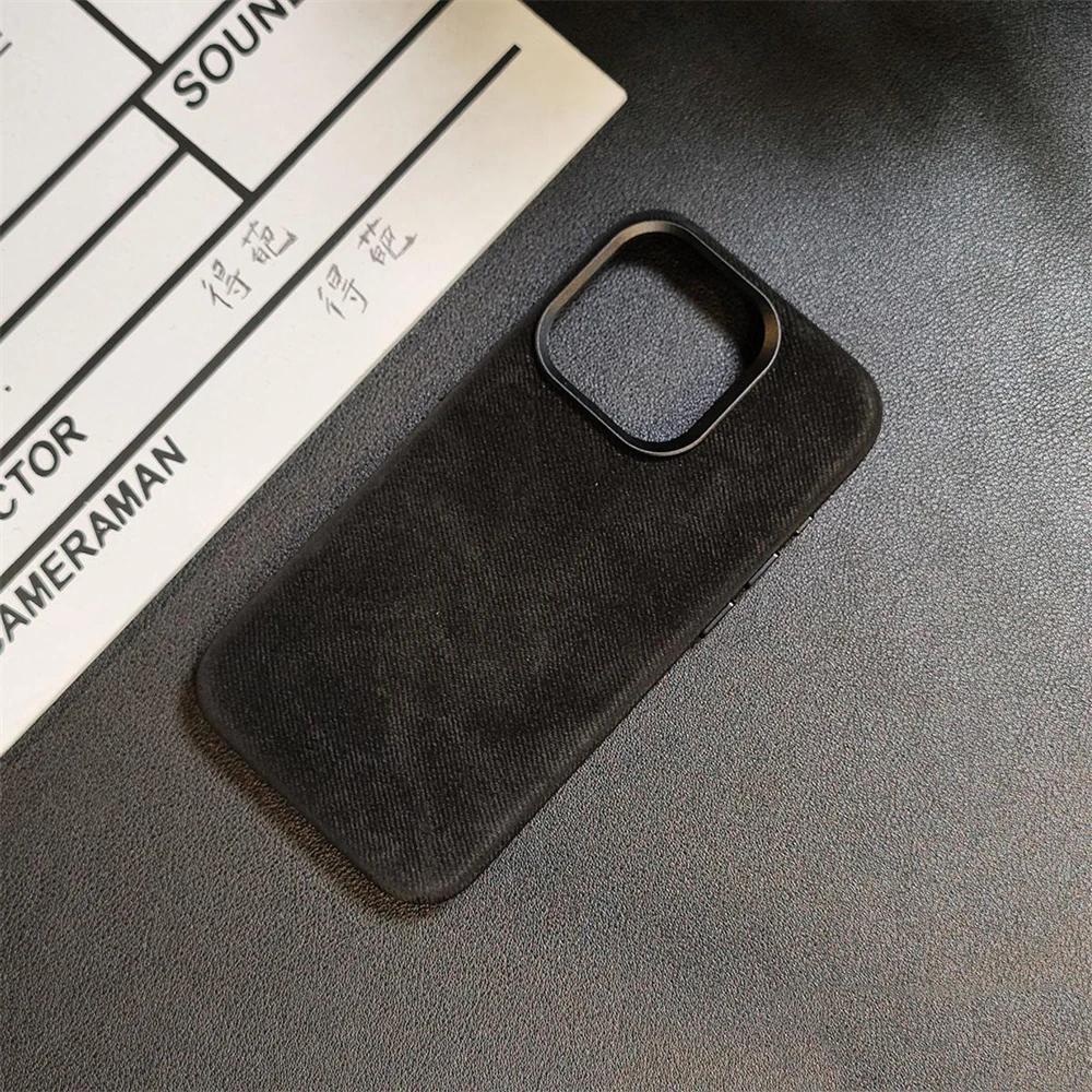 

For MagSafe Fiber Leather Case For iPhone 16 15 14 13 12 17 Pro Max 17Air Plus Magnetic Wireless Charge Shockproof Cover For iPhone 12