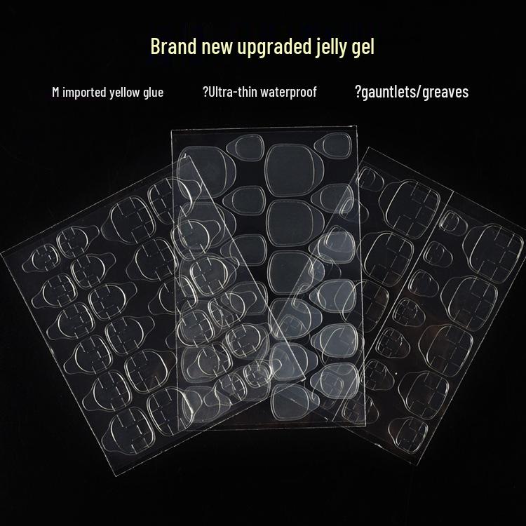 

Ультратонкий гелевый стикер для ногтей 3 мм высокой вязкости - Двусторонний, долговечный, носимый пластырь для накладных ногтей в желтом клее