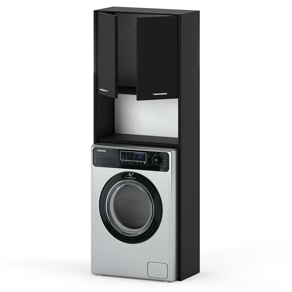 Freestanding Bathroom Cabinet Black 64CM Washing Machine Cabinet Bathroom Column