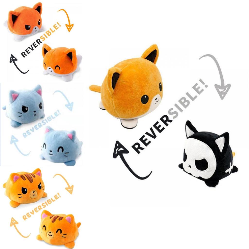 Reversible Flip Cat Plush Stuffed Toy Soft And Cute Animal Doll For Children Gifts