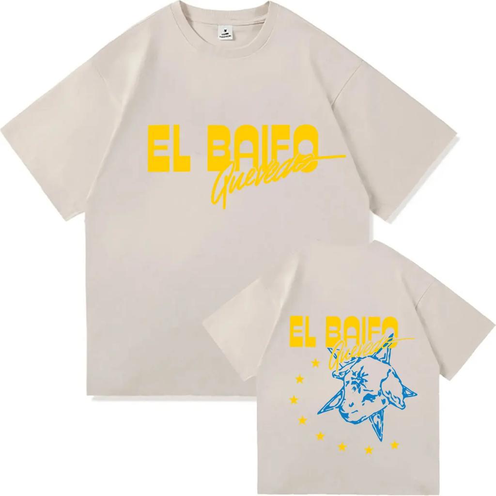 Rapper Quevedo 2026 El Baifo Double Sided Print Tshrit Mens Womens Comfort Cotton Summer Clothing Oversized Short Sleeve Tshrits