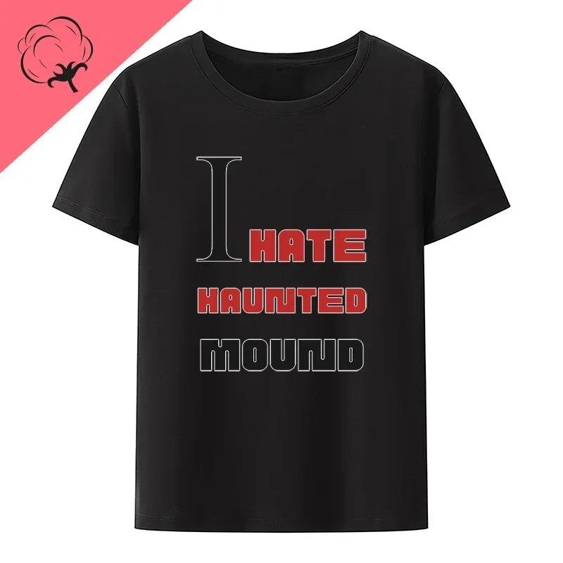 Bavlněné tričko Sematary I Love Haunted Mound Populární trend Tvar srdce Unisex Krátký rukáv Grafika Halloween Neformální trička