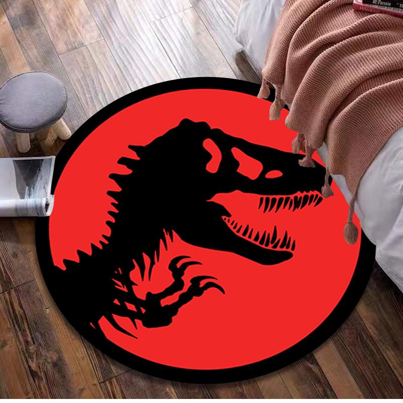 

1Pc Jurassic Circular Rug - Office Decorative Carpet For Living Room Bedroom Door Mat Floor Rug Computer Chair Area Rug 80x80cm( 31x31in)
