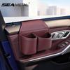 SEAMETAL Car Door Storage Bag PU Leather Hanging Door Side Organizer Dual Slot Water Cup Holder Key Box Interior Accessories