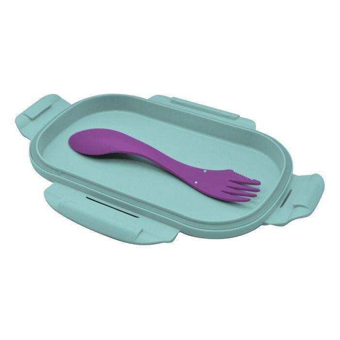 Boîte à lunch - KIDS LICENSING - Disney Stitch - Violet/Bleu - Rectangulaire - Avec couverts
