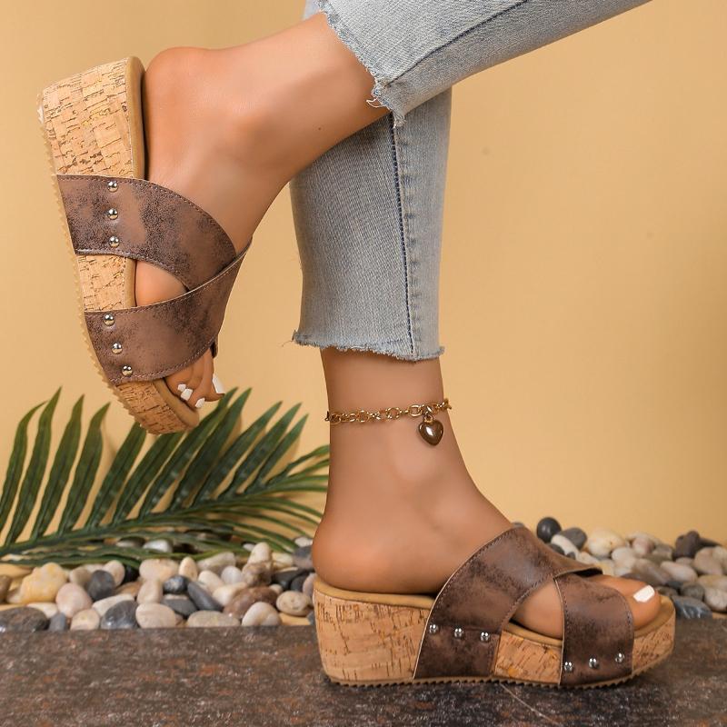 Sandals Women Shoes Summer Platform Heels Women Shoe Slip on Women's Sandals Wedge Walking Shoes Soft Female Footwear Slipper