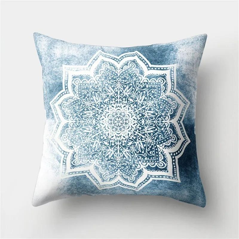 Mandala Pattern Decorative Polyester Cushion Cover Sofa Decorative Pillow Cover Pillow Protectors For Sofa Car Home Decor