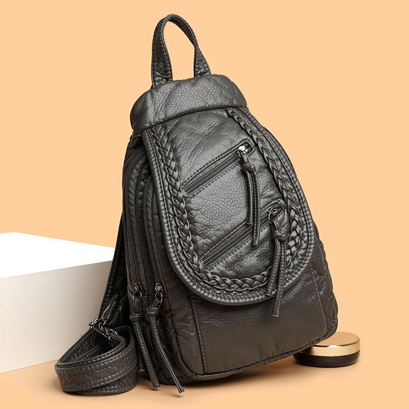Mochila Minimalista Retro de Cuero Suave, Nueva Bolso de Mano para Viajes al Aire Libre, Bolso Cruzado Casual Multifuncional