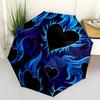 1pc Flame Hearts Automatic Folding Umbrella - Compact 8-Rib Design, Durable Plastic & Iron, Lightweight for Outdoor Daily Use249