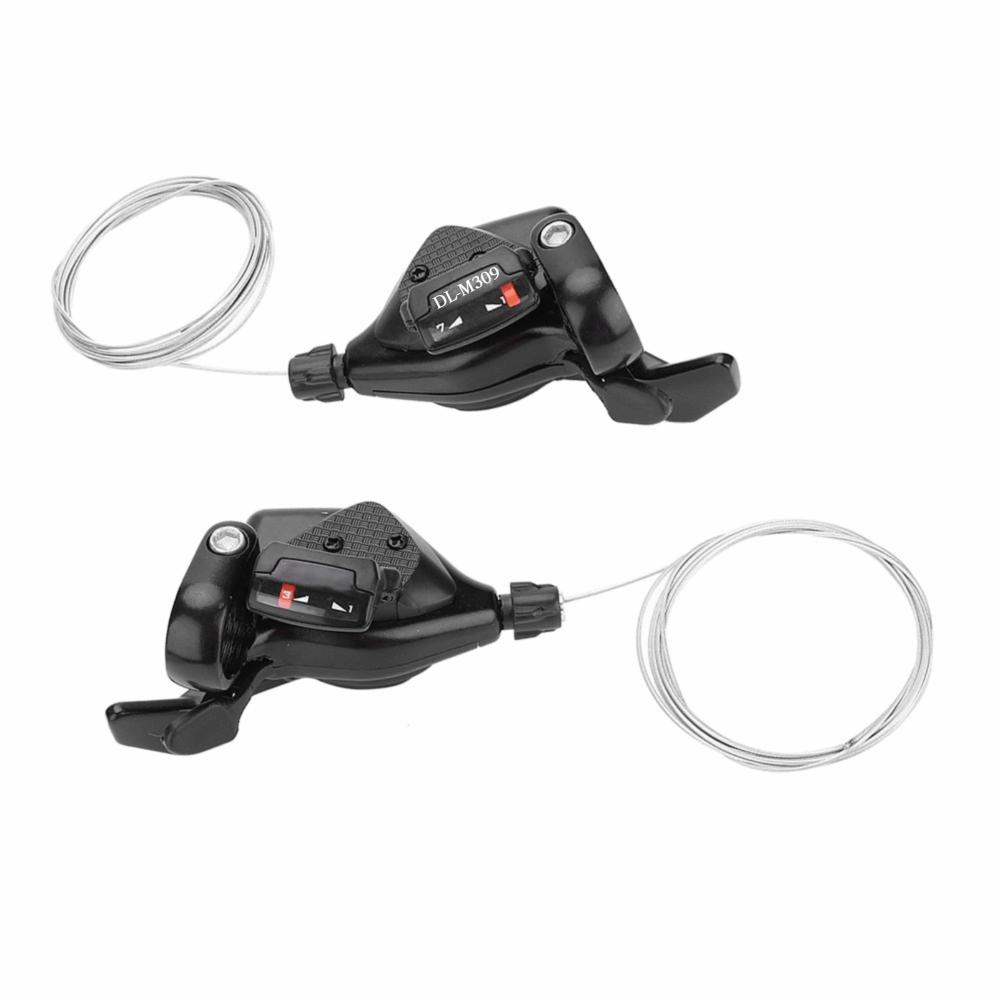 1 pair 3X7/8/9 Speed Bicycle Gear Shift Derailleur Black Aluminum Alloy Bike Shift Levers with Inner Cables
