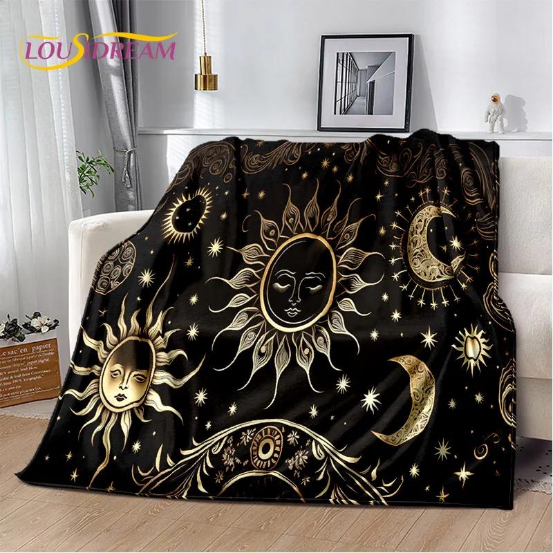 Sun Moon Mandala Magic Witchcraft Tarot Blanket,Soft Throw Blanket for Home Bedroom Bed Sofa Picnic Travel Office Cover Gift Kid