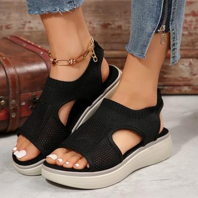 Große Damenschuhe 2024 Sommer Bequeme Casual Sports Damen Strand Keilsandalen Damen Dickbesohlte Römersandalen