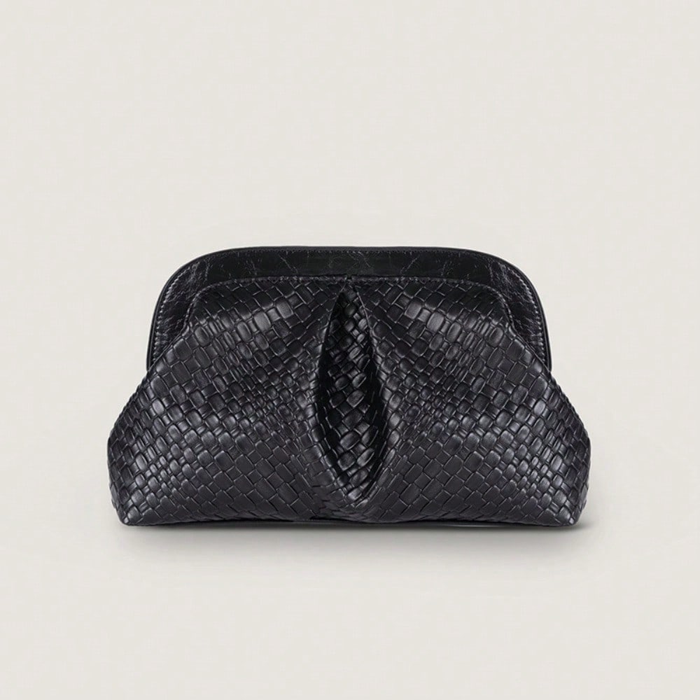 Fashion Accessories Crystal Jewelry Tas Dames Gevouwen Knoedelzak Mode Veelzijdig Geweven Schoudertas Crossbody Tas Black black