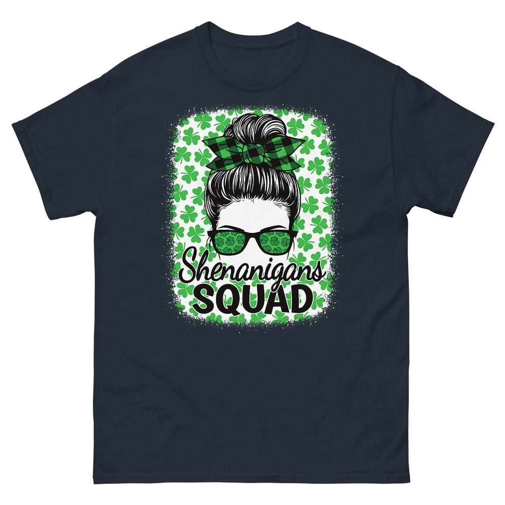 Shenanigans Squad St Patricks Day Unisex Girls Messy Bun TShirt