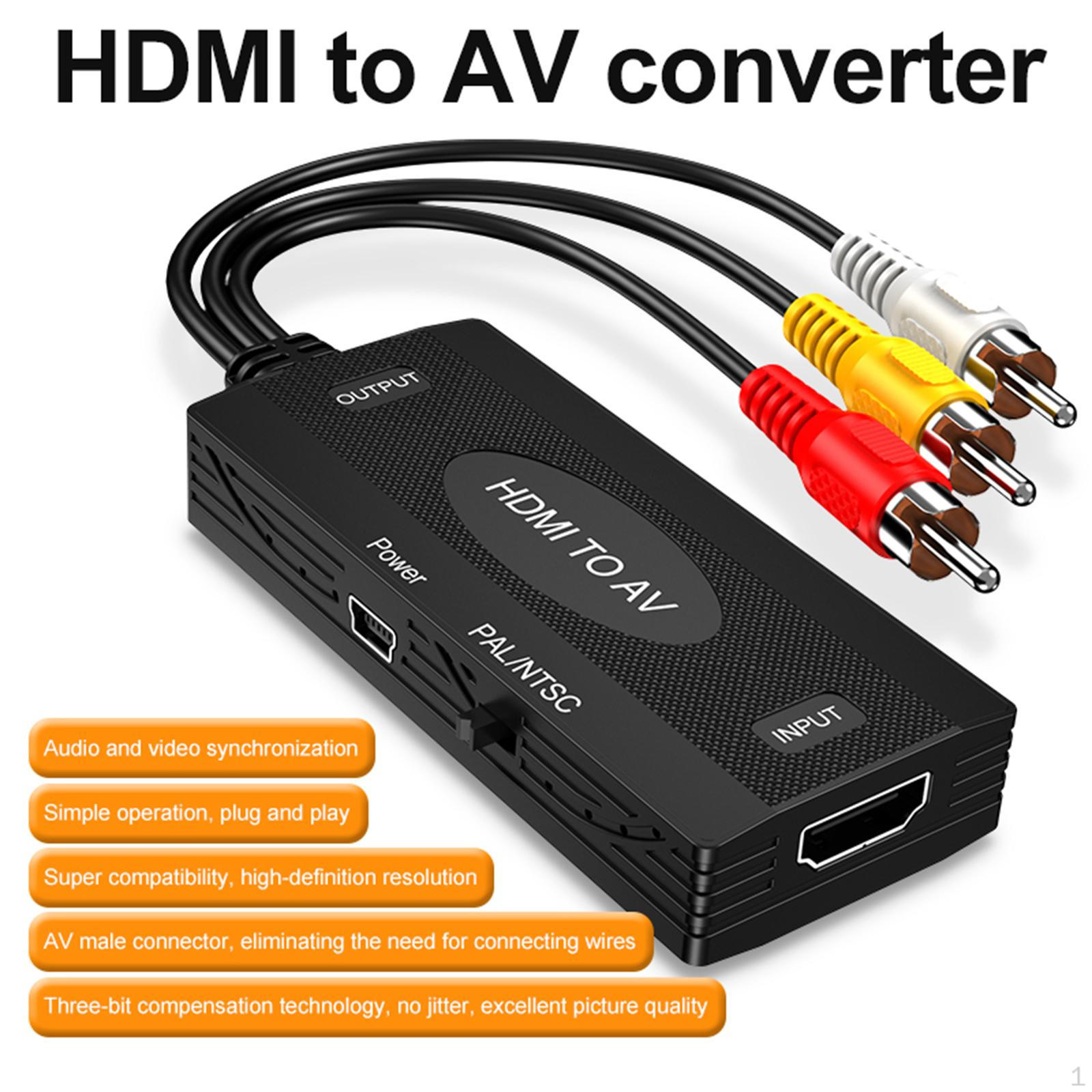 

to / Converter Cable 1080P AV Adapter Support PAL NTSC for TV Players to AV