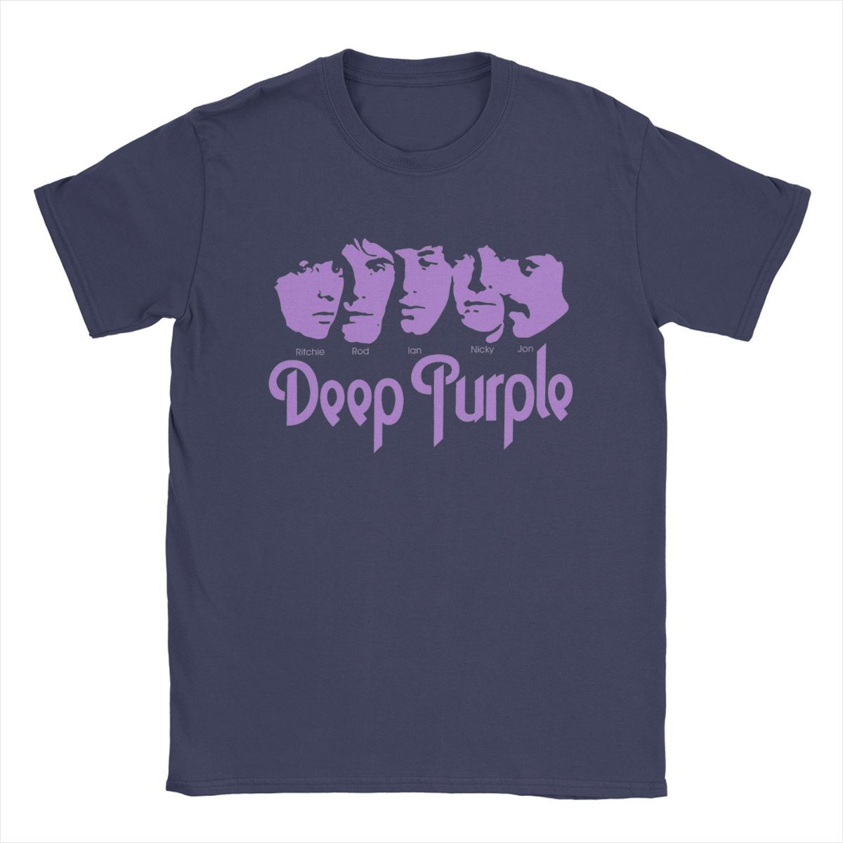 

Men T-Shirts Deep Purple Novelty Cotton Tees Short Sleeve T Shirt Crew Neck Tops Summer 4XL