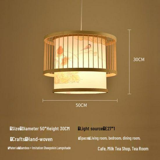 Bamboo Weave Pendant Light for Tea Room, Restaurant, or Bar – Simple Japanese Style