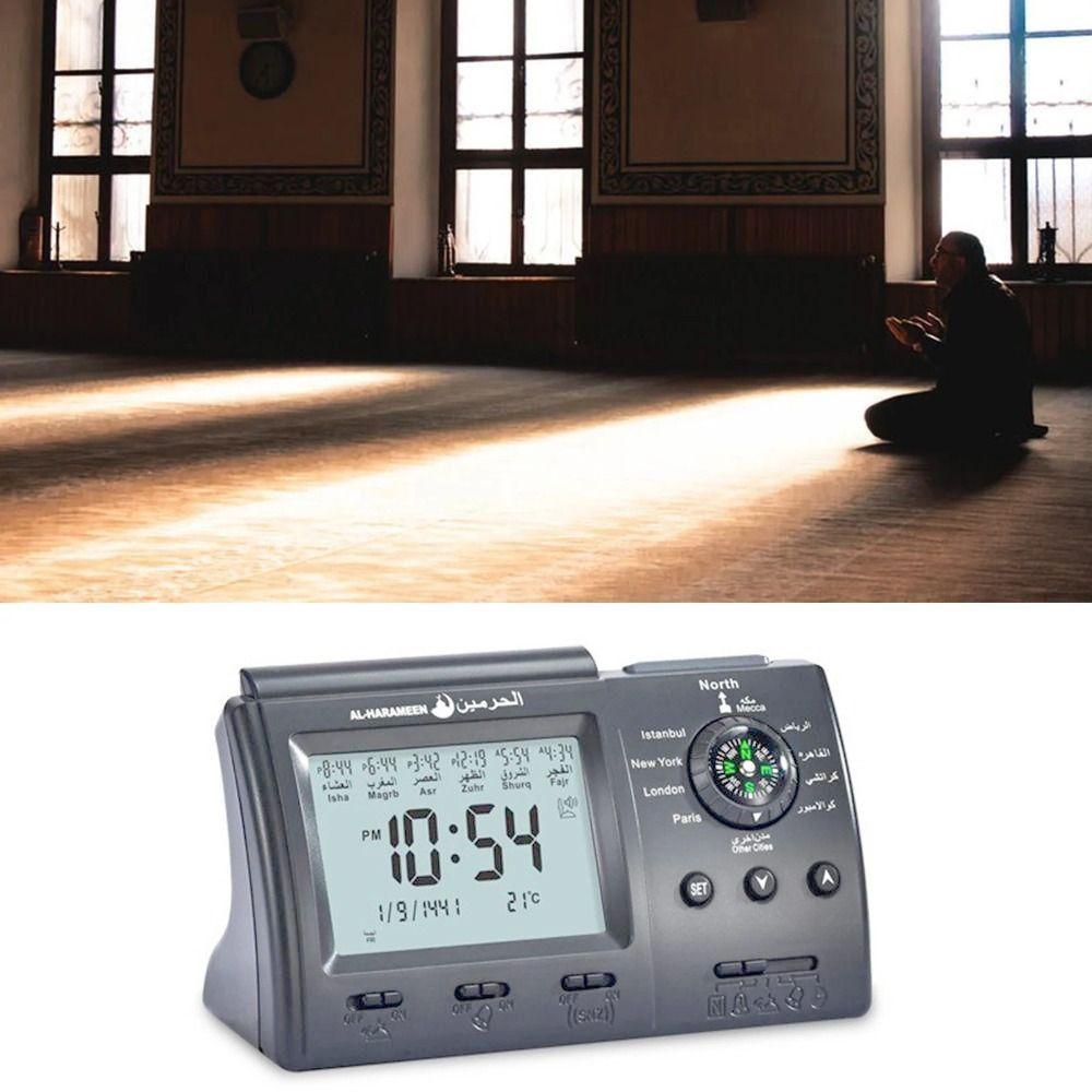 Hijir Calendar Muslim Table Clock Easy Setting Prayer Alarms Tabletop Muslim Clock London