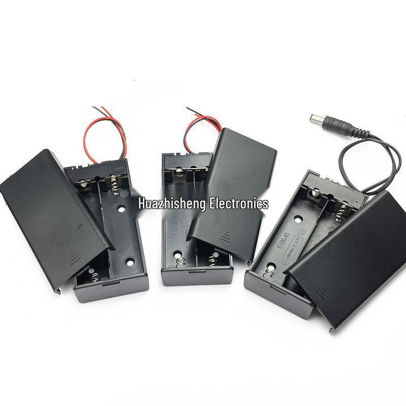 18650 Lithium Battery Holder with Lid and DC Plug - Supports 1 To 4 Cells In Series/Parallel (3.7/7.4V)