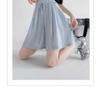 Women's High-Waist Blue Ice Silk Wide-Leg Shorts - Summer 2025 Mid-Length Casual Sportswear