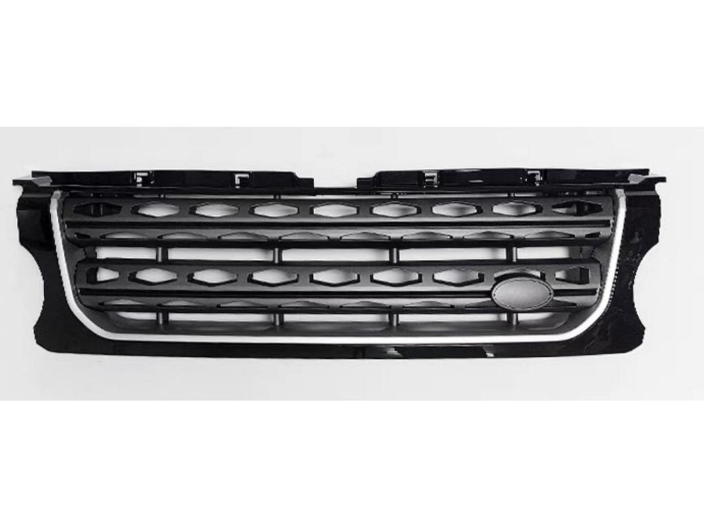 Front Grille Upgrade: Black Frame with Silver Mesh & Bar for Discovery 4 (2014-2016)