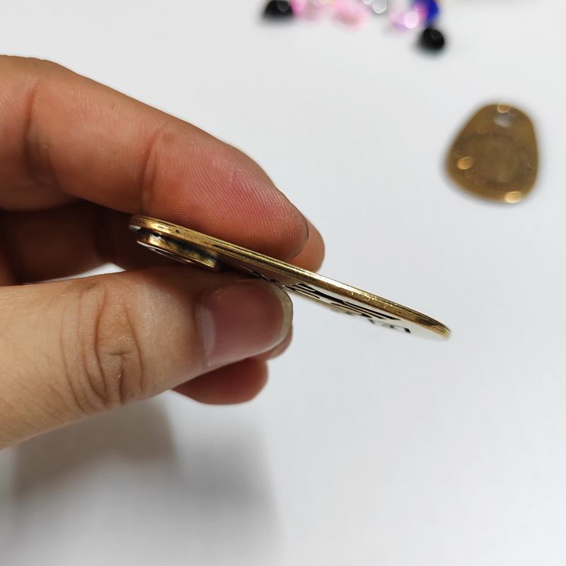 Lucky Brass Keychain Pendant: Decorative Good Luck Copper Zipper Bag Accessory.