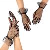 Lace Black Polka Dot Short Lace Gloves Women's Transparent Sex Underwear Accessories Uniform Decorative Transparent Gloves