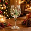 Christmas Stemless Wine Glasses Holiday Glassware Christmas Glass Art Cup for Coffee Cocktails Whiskey Soda