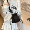 Oxford Shoulder Bag with Pocket Commute Drawstring Bag Simple Crossbody Bag  Girls