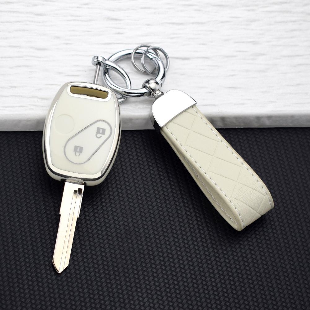 2/3/4 Button TPU Car Key Case Cover for Honda Fit CIVIC JAZZ CR-V Accord Pilot Freed StepWGN Insight Key Shell Bag Key Chain Set