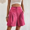 2025 Summer Elegant European & American High-Waisted Wide-Leg Women's Shorts