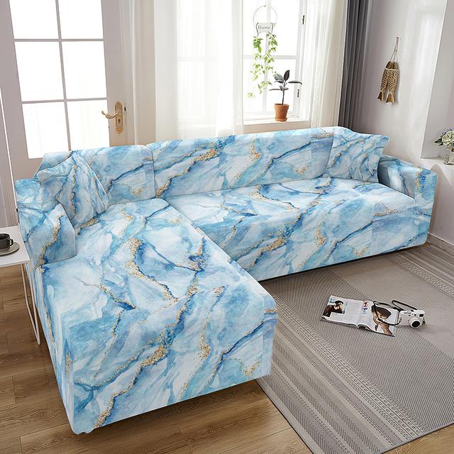 Marble Sofa Covers For Living Room Elastic Geometric Slipcovers Couch Cover L Shape Funda De Sof áDe Esquina Fundas Para Sof áS
