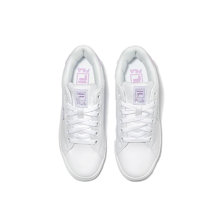 FILA Court Deluxe Low top Skateboard Shoes Unisex White Purple Korean Style 1TM00651D_151