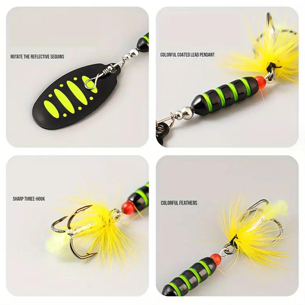 1/5pcs Spinner Spoon Metal Bait Fishing Lure Composite Sequin Long-Range Fishing Bait Multipurpose Artificial Fishing Bait