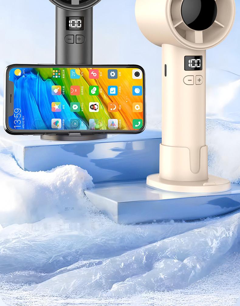 USB Handheld Fan with 100-Speed Digital Display for Outdoor Use – High-Speed Turbine Small Fan for Students