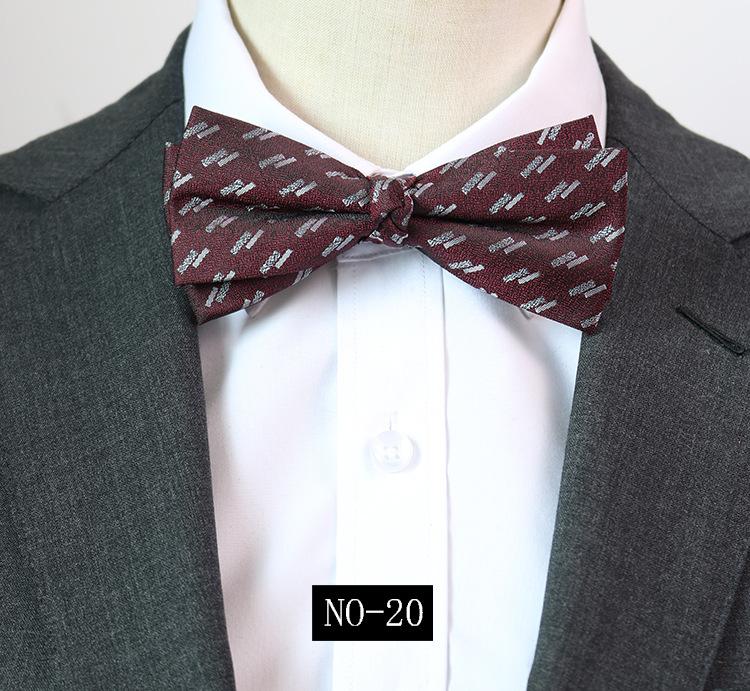 Pattern Bow Tie Men'S Banquet Business Wedding Groom Best Man Gentleman'S Dress Studio Burgundy Navy Bow