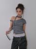 ORDINARY HOLIDAY Scarf Unbalance Sleeveless Top [Gray]