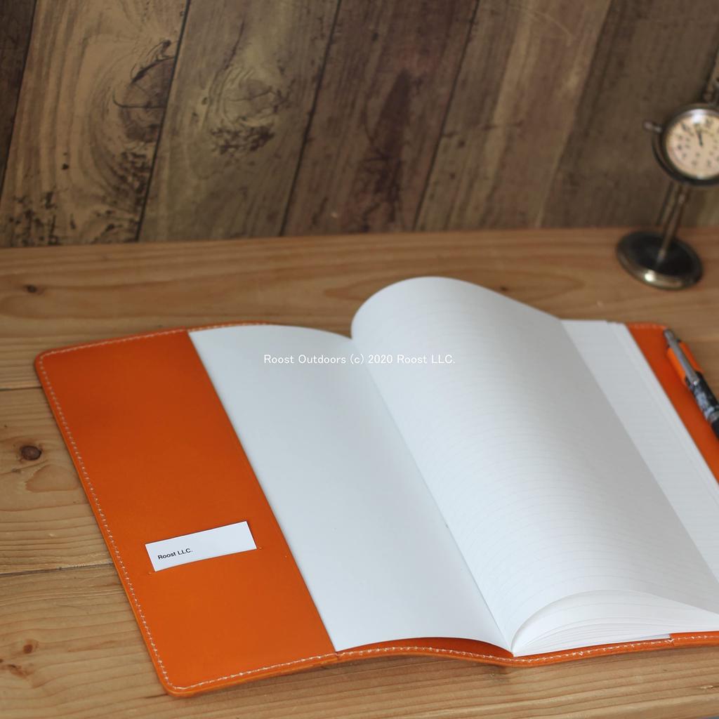 Roost Outdoors Genuine Leather Notebook Cover B5 Semi-B5 Leather Notebook Cover Orange Camel