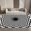 Visual 3D Black and White Grid Illusion Vortex Trap Mat Rug for Bedroom Sofa Living Room Decoration carpet