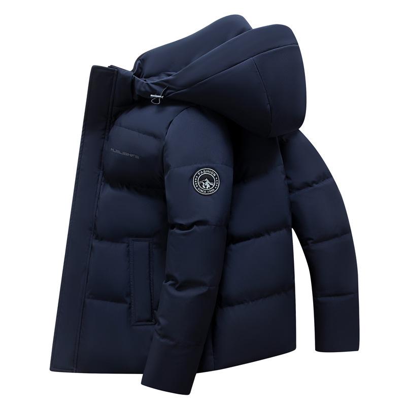 Men's Gradient Winter White Duck Down Jacket - Thick, Warm, Trendy Hooded Student Coat